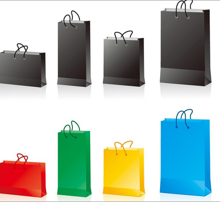 I regali su ordinazione riciclano i sacchetti della spesa di carta di lusso con la maniglia di stampa e della corda di logo