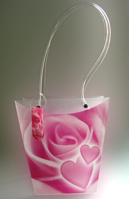 La plastica stampata abitudine dei fiori freschi del regalo porta le borse, borse di trasportatore floreali